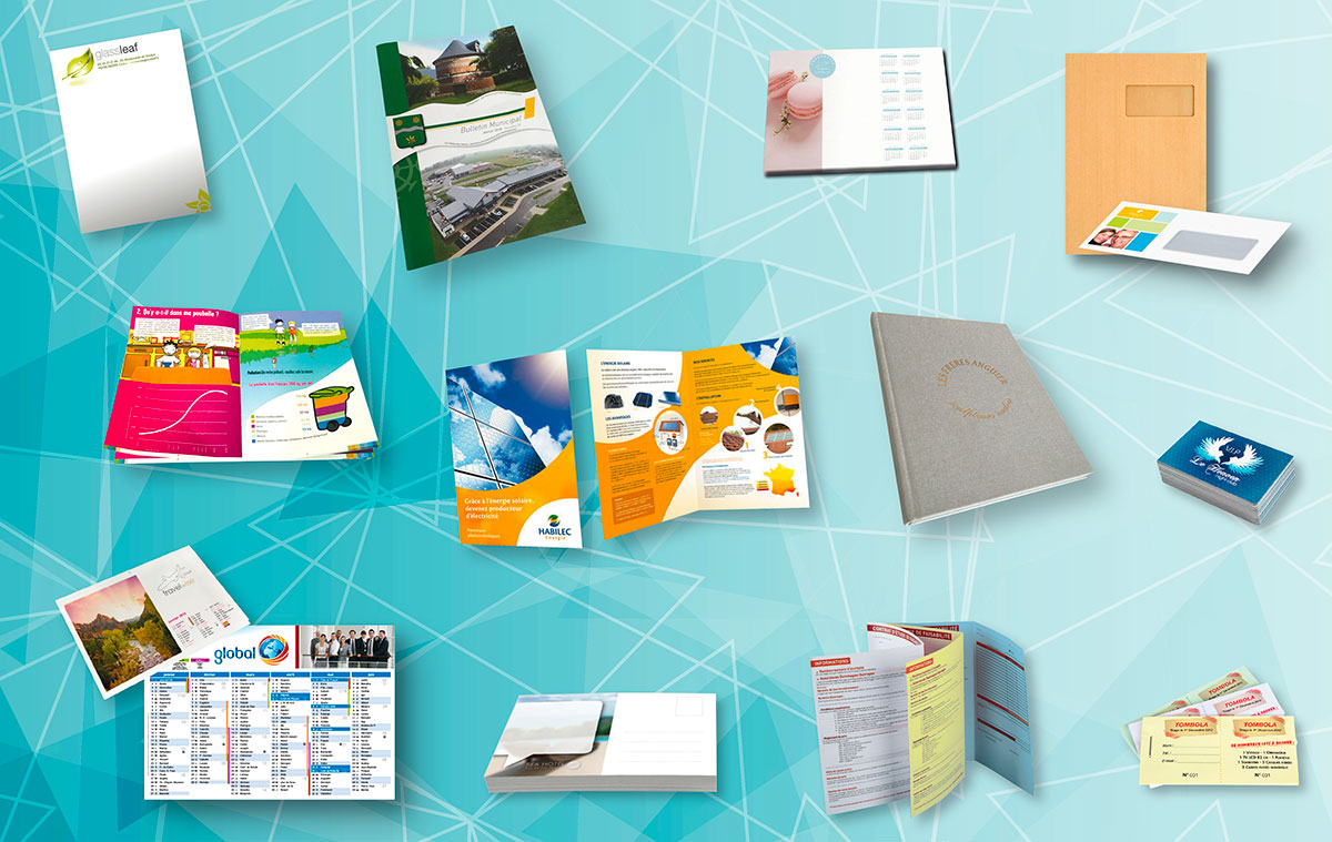 Exemples de produits d'imprimerie